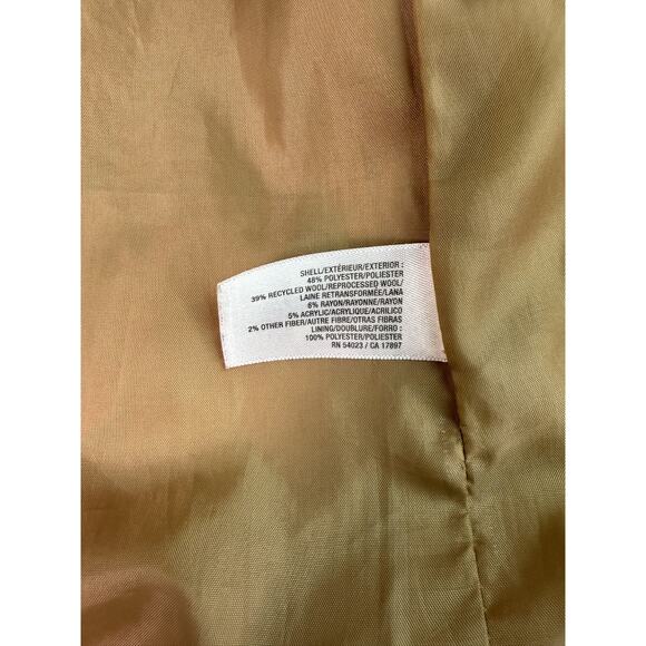 Old Navy Camel Tan Button Front Wool Blend Coat Women S Sz Large Retro Vtg Look - Picture 7 of 11